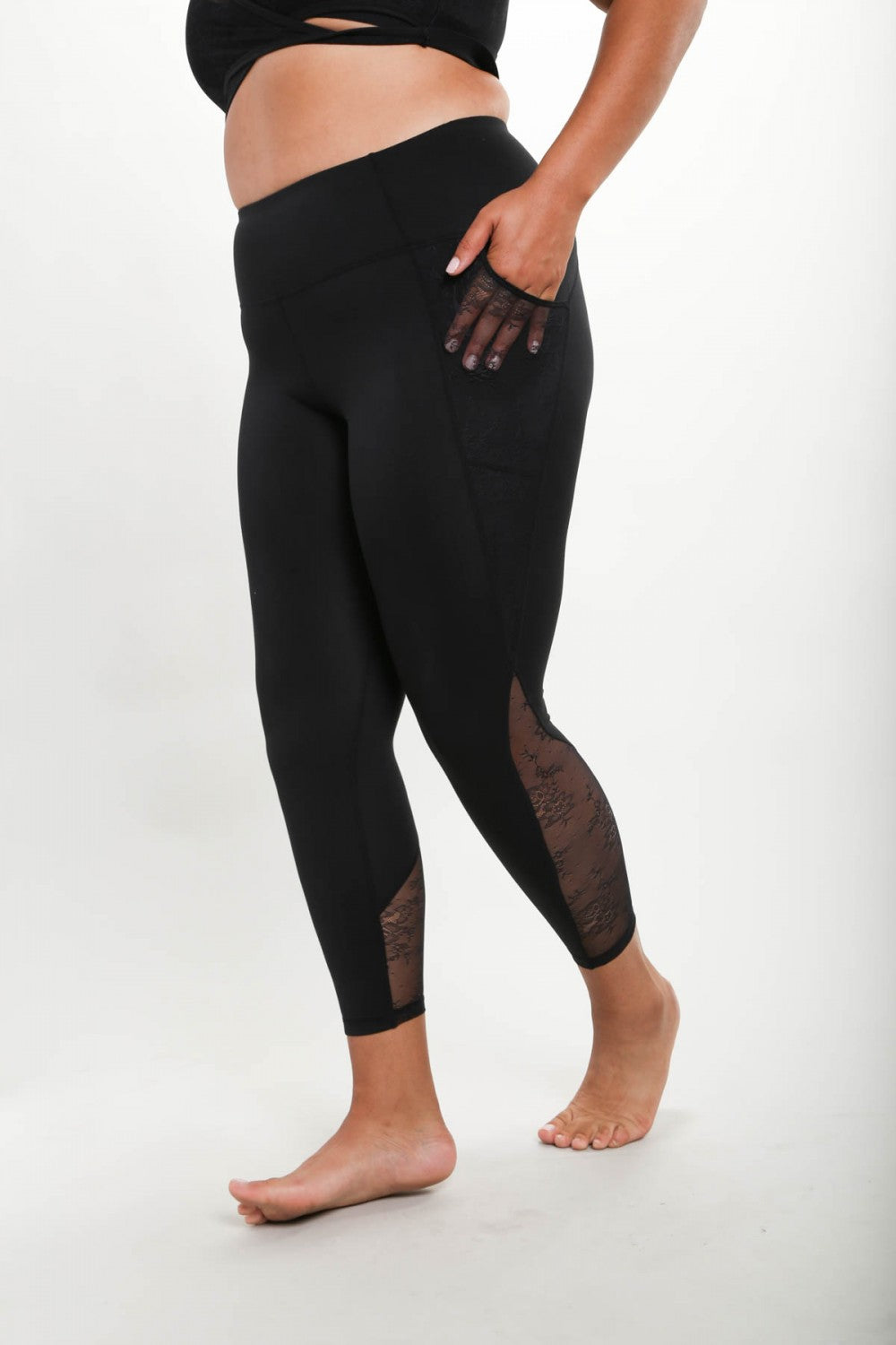 Floral & Lace Legging- Size Inclusive – She's Bae Boutique