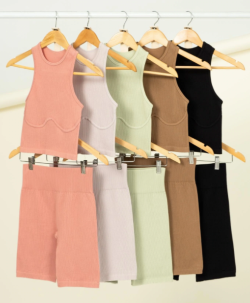 She's Bae Boutique Shop the Look — Essence Sculpt Ribbed Activewear Set & Coordinates