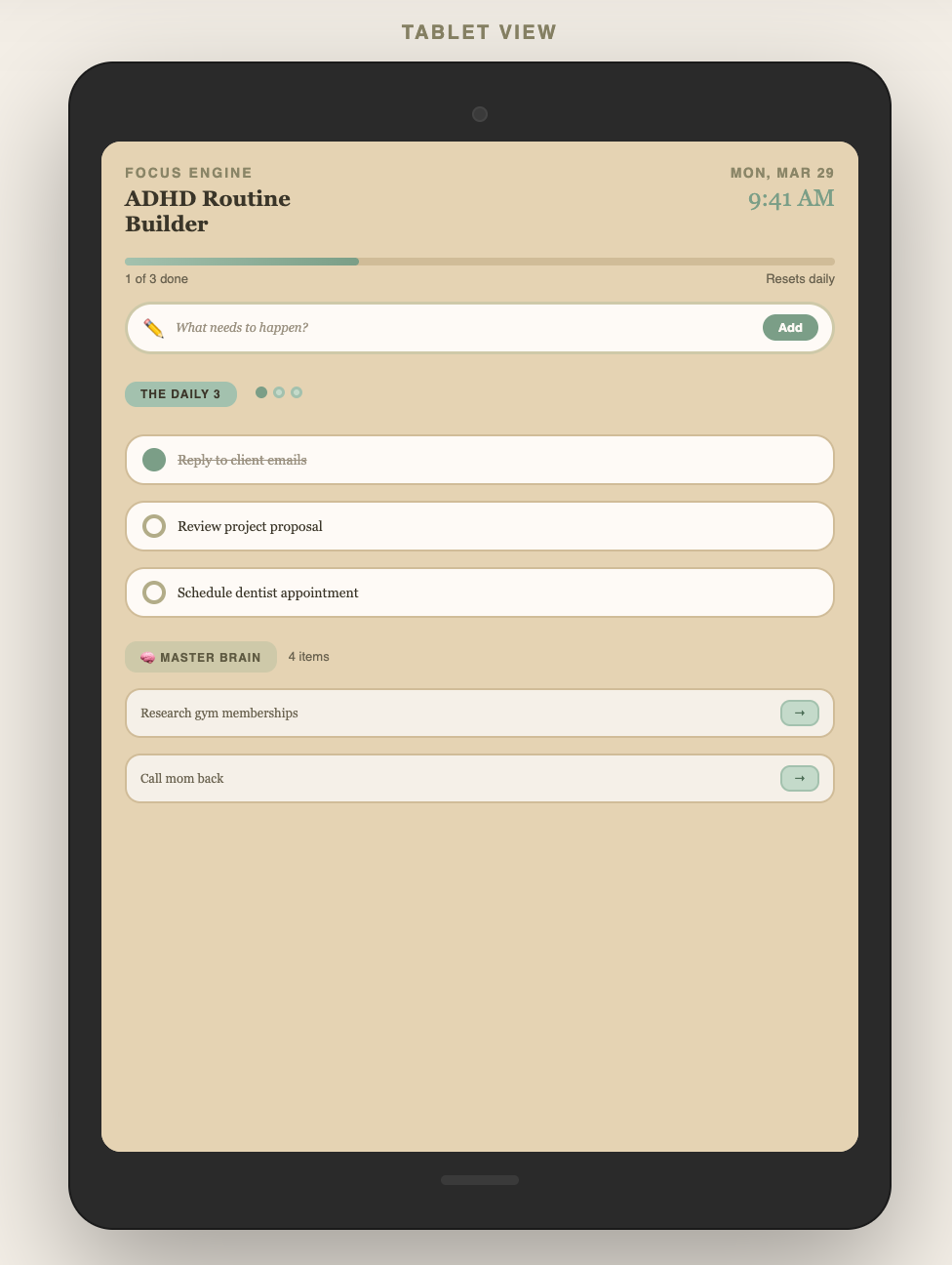 ADHD Routine Builder — Focus Engine