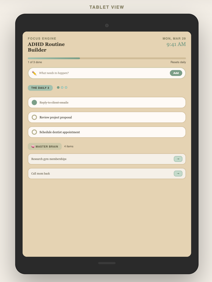 ADHD Routine Builder — Focus Engine
