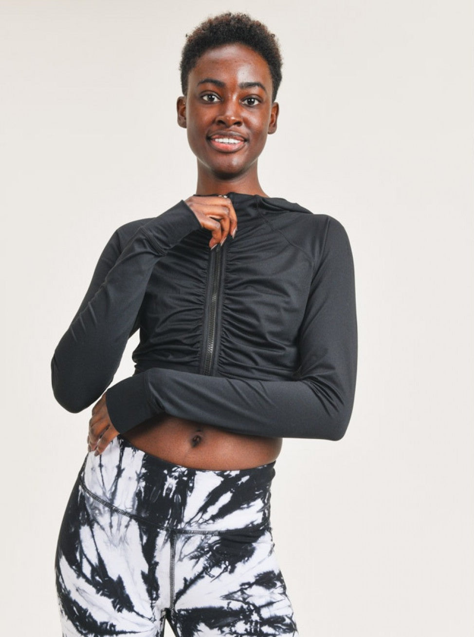 Ruched Cropped Hoodie (Eco Friendly)