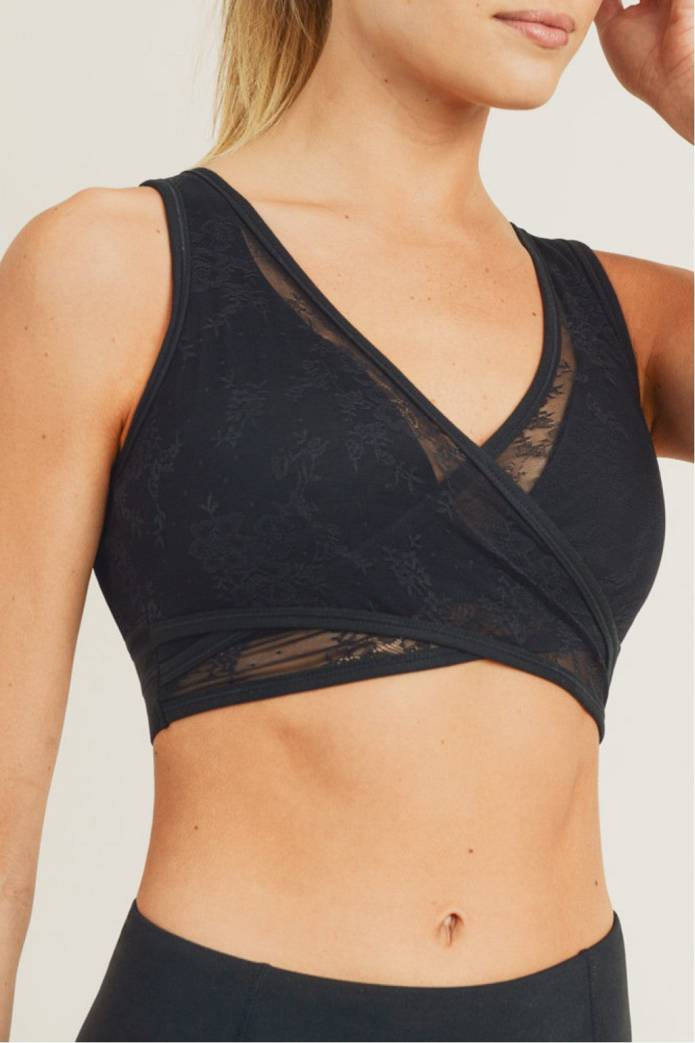 Floral & Lace Sports Bra- Size Inclusive – She's Bae Boutique