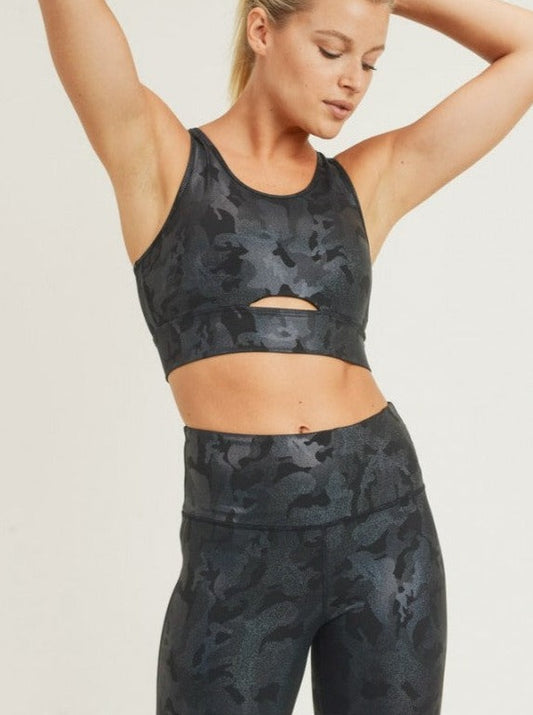 Camo Holographic Foil Print Sports (Bra Only)