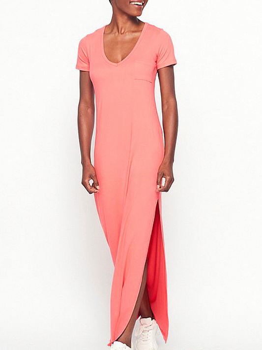 Coral Comfort T-Shirt Dress