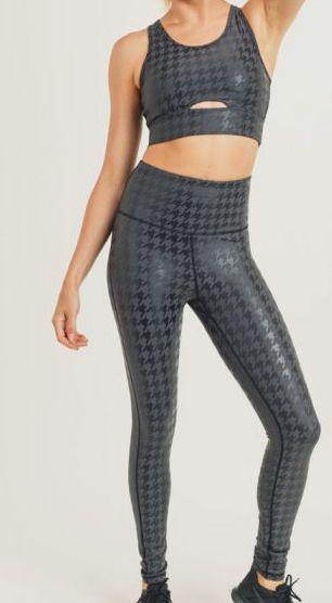 Houndstooth Foil Print  2PC Set - She's Bae Boutique