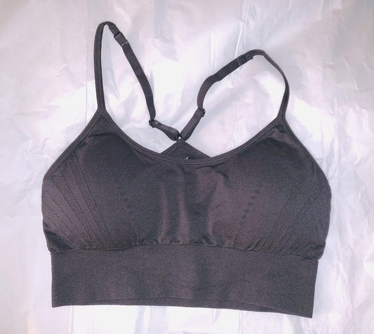 Black Seamless Sports Bra - She's Bae Boutique