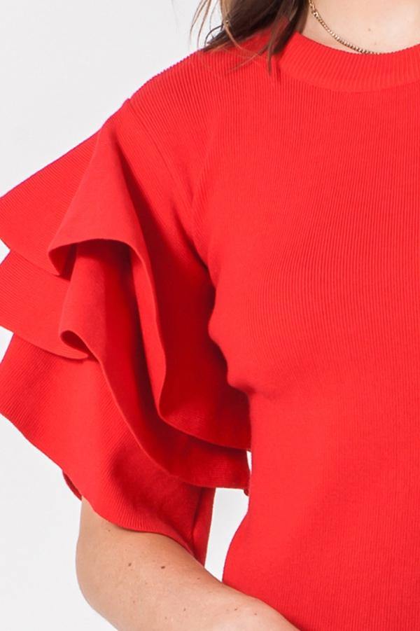 Flutter Sleeve Dress - She's Bae Boutique